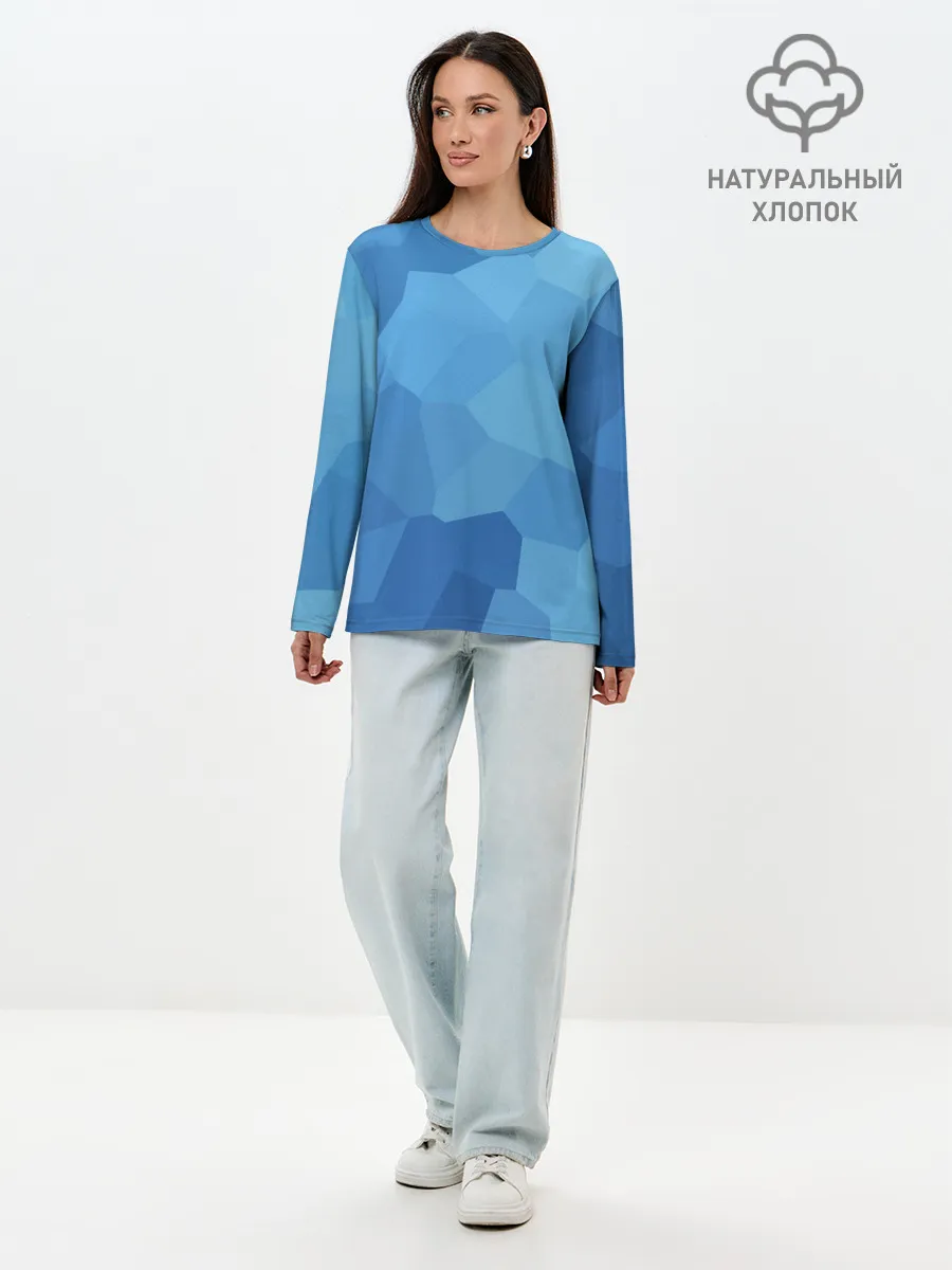 Лонгслив женский. Хлопок / Пикси кристаллы