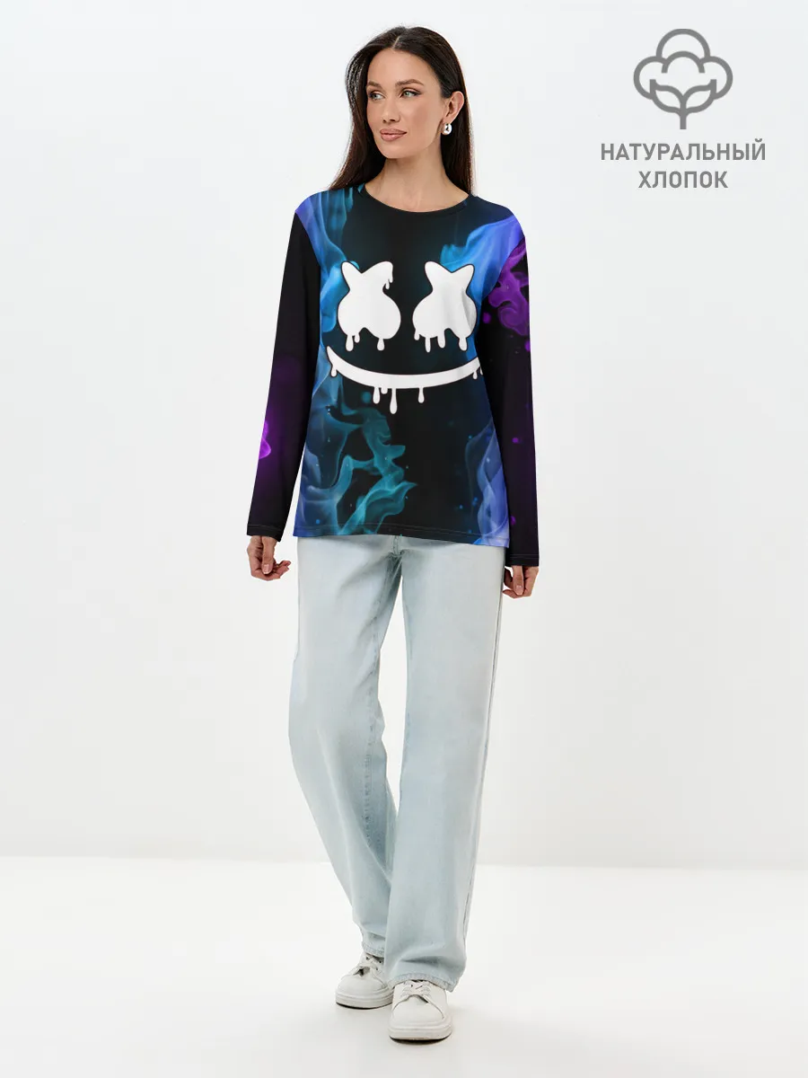 Лонгслив женский. Хлопок / Marshmello