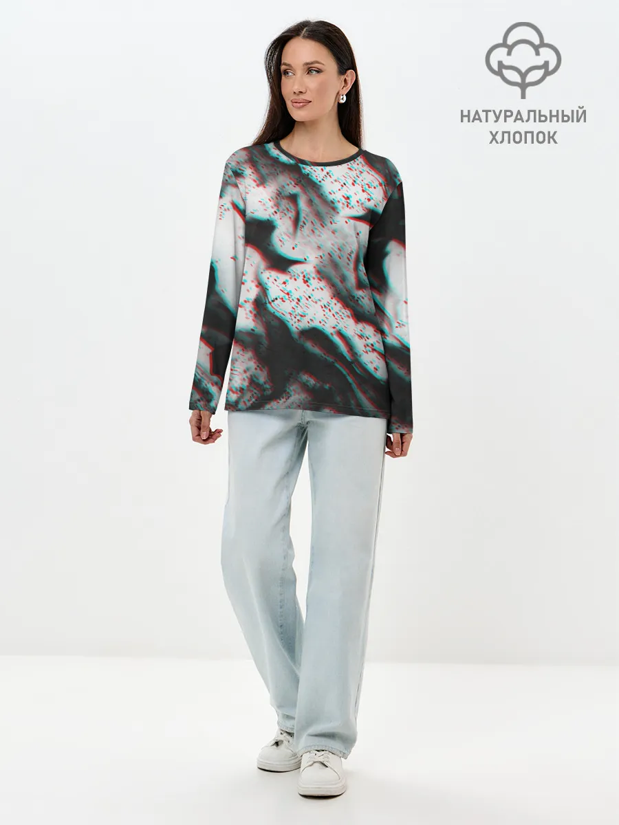 Лонгслив женский. Хлопок / ОГОНЬ ГЛИТЧ
