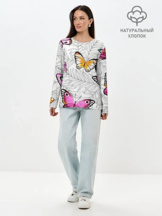 Лонгслив женский. Хлопок / Яркий рой