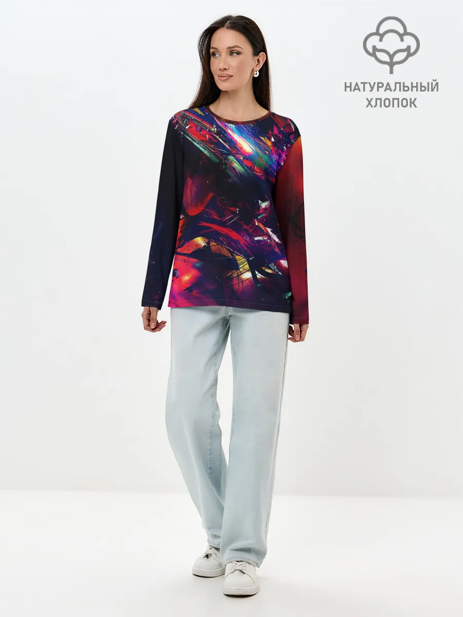 Лонгслив женский. Хлопок / DIGITAL STRIPES