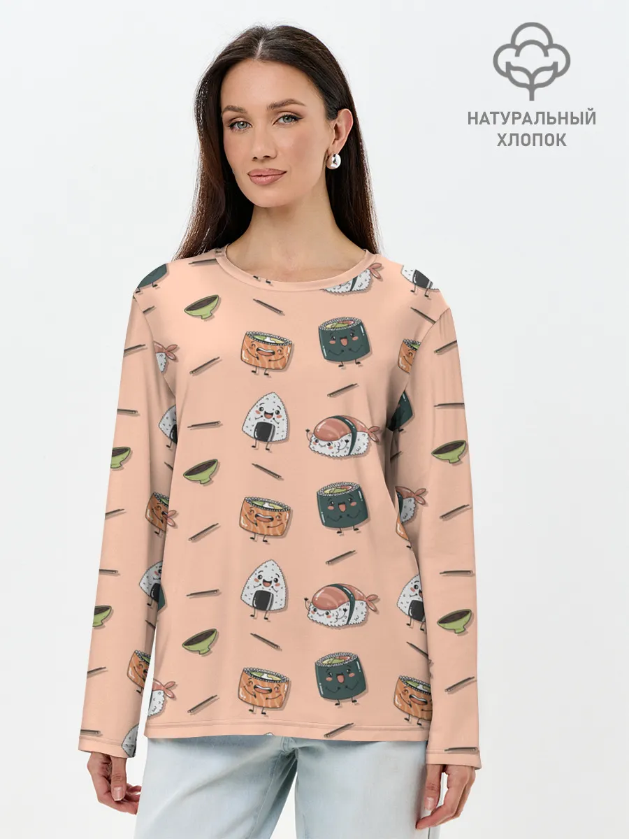 Лонгслив женский. Хлопок / Суши
