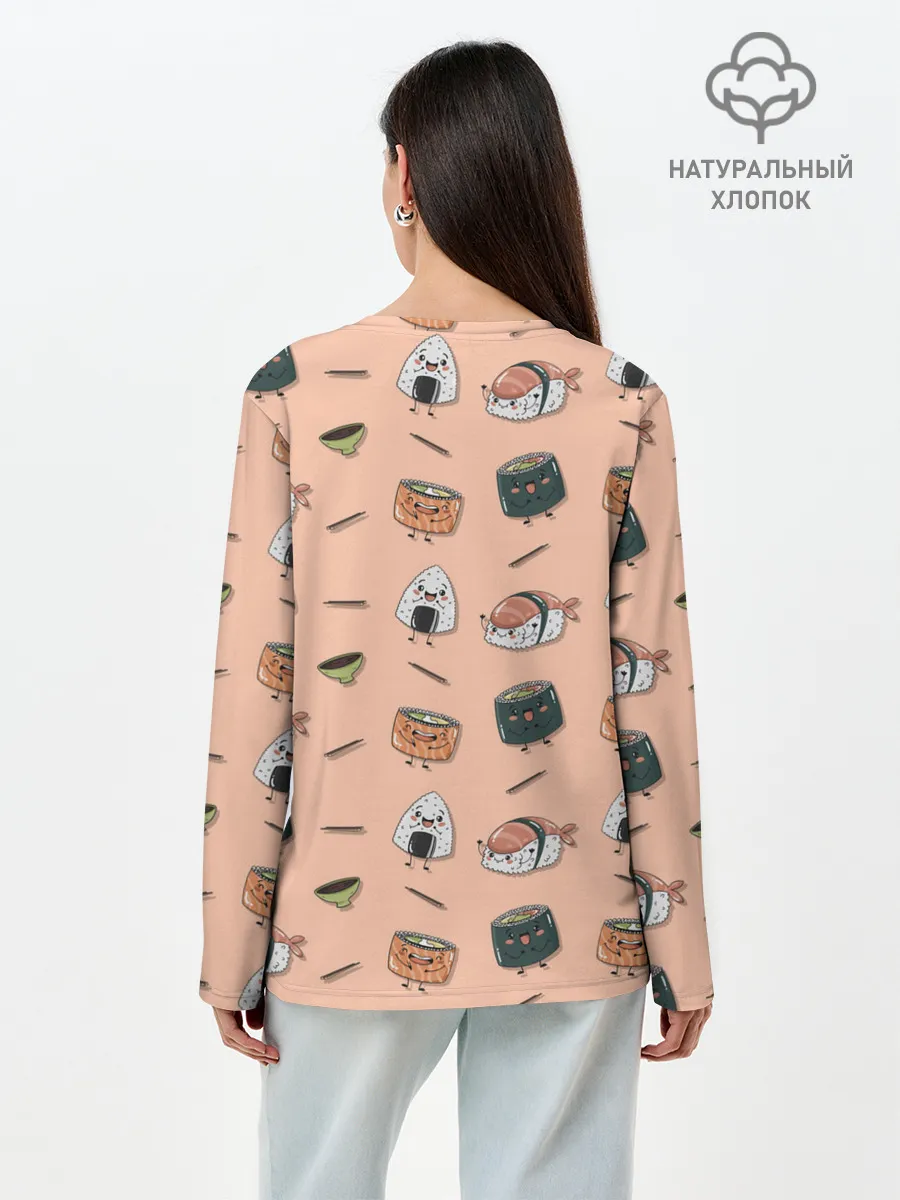 Лонгслив женский. Хлопок / Суши