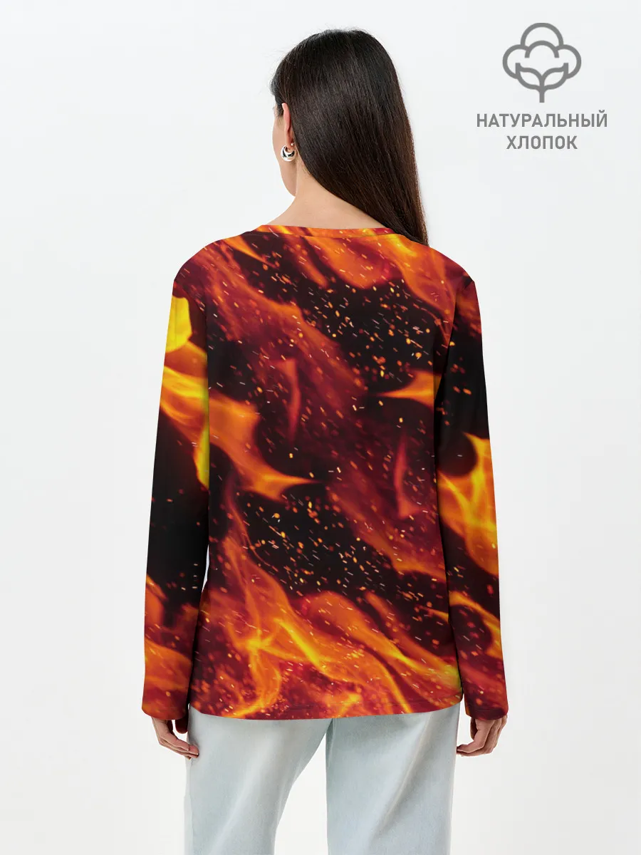 Лонгслив женский. Хлопок / ЯЗЫКИ ПЛАМЕНИ