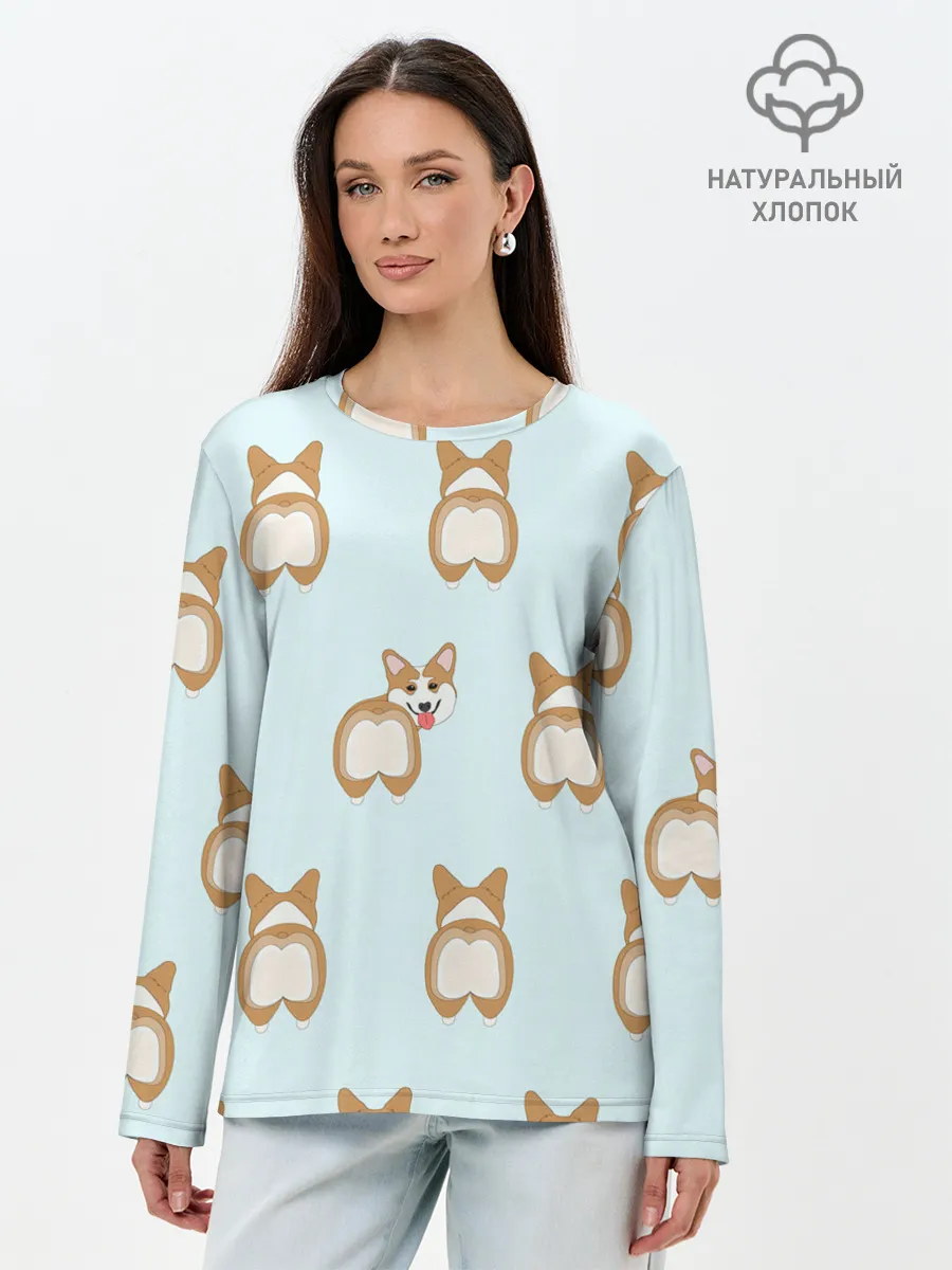 Лонгслив женский. Хлопок / Корги