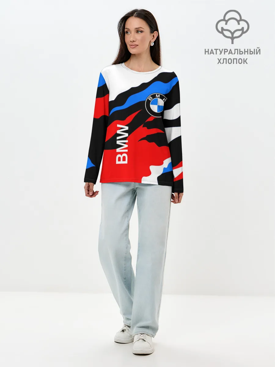 Лонгслив женский. Хлопок / BMW