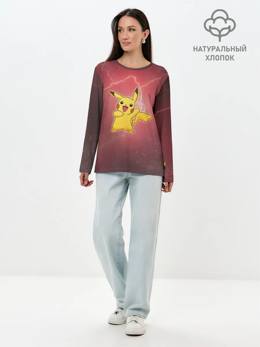Лонгслив женский. Хлопок / Pokemon
