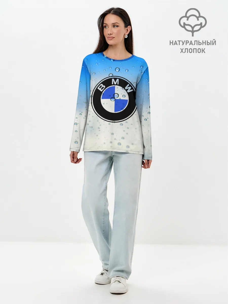 Лонгслив женский. Хлопок / BMW