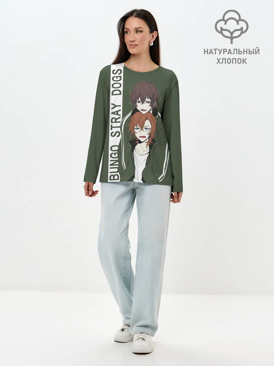 Лонгслив женский. Хлопок / Дазай и Чуя