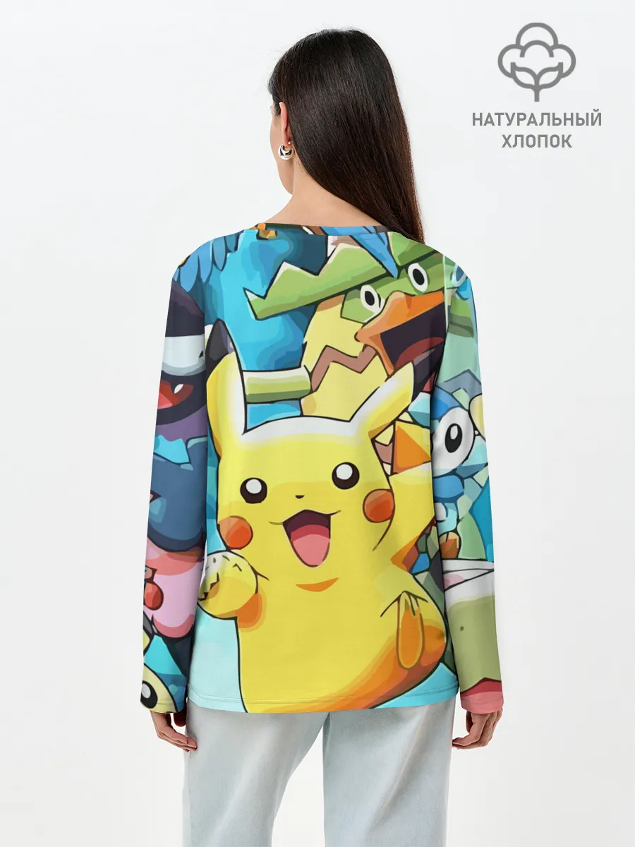 Лонгслив женский. Хлопок / Pokrmons