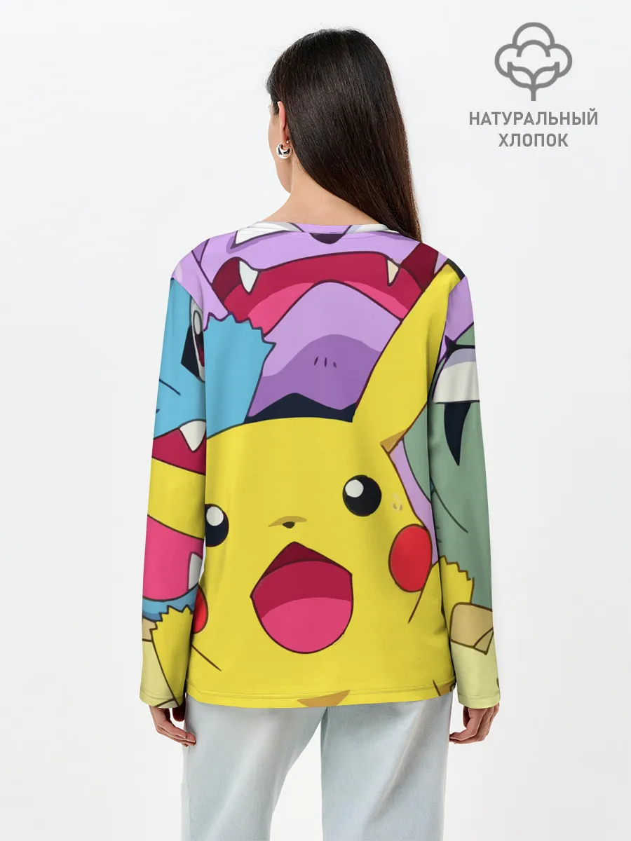 Лонгслив женский. Хлопок / Pokemon bros
