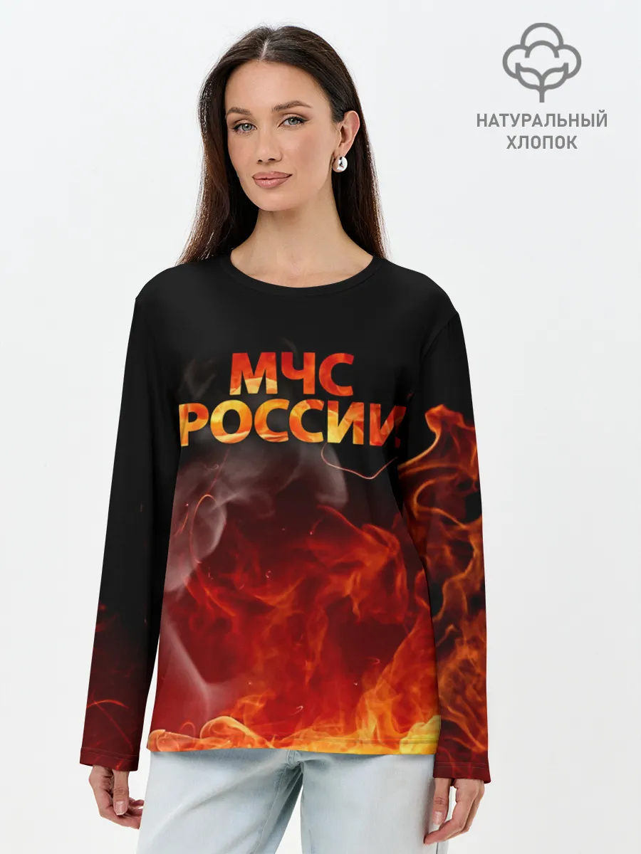 Лонгслив женский. Хлопок / МЧС России
