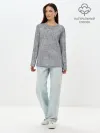 Лонгслив женский. Хлопок / Серый бетон