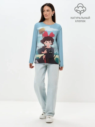 Лонгслив женский. Хлопок / ВЕДЬМИНА СЛУЖБА ДОСТАВКИ. Иллюстрация