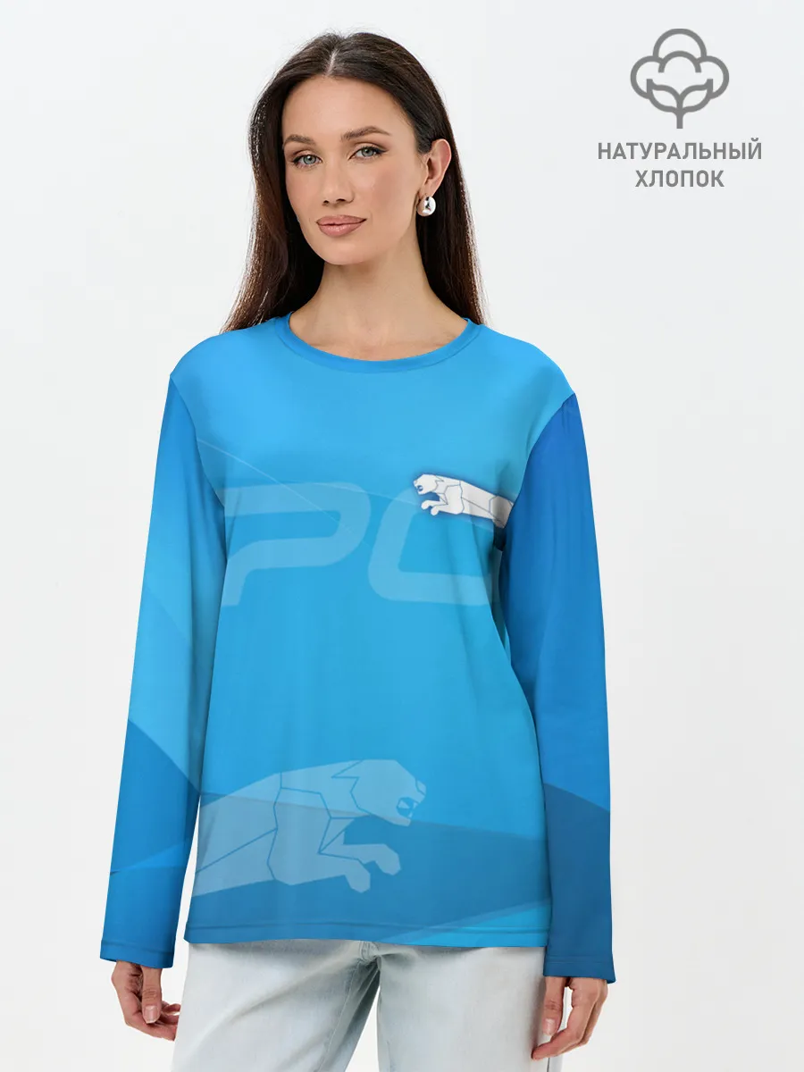 Лонгслив женский. Хлопок / Спорт