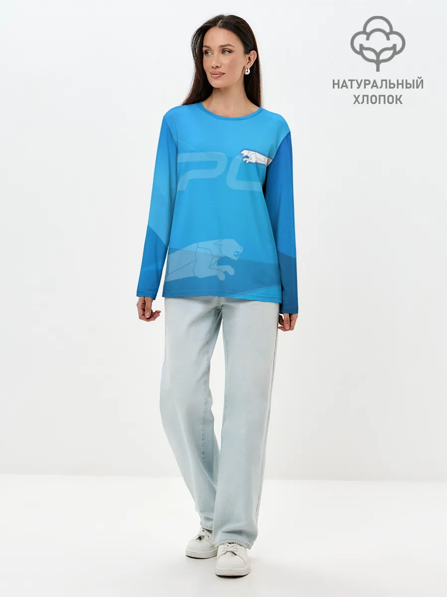 Лонгслив женский. Хлопок / Спорт