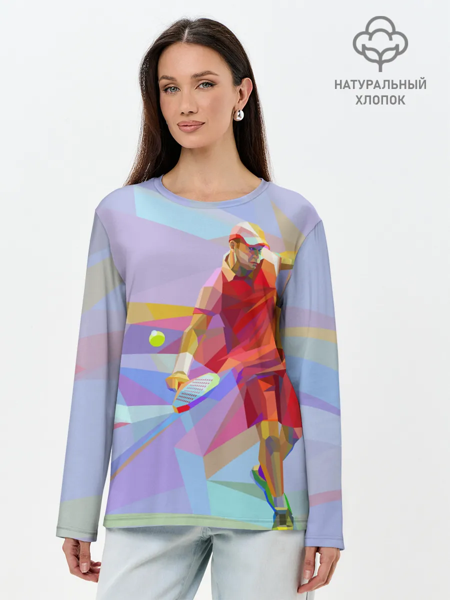 Лонгслив женский. Хлопок / Абстракция