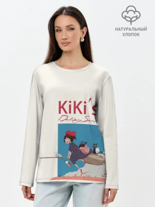 Лонгслив женский. Хлопок / Kiki’s Delivery Service на метле