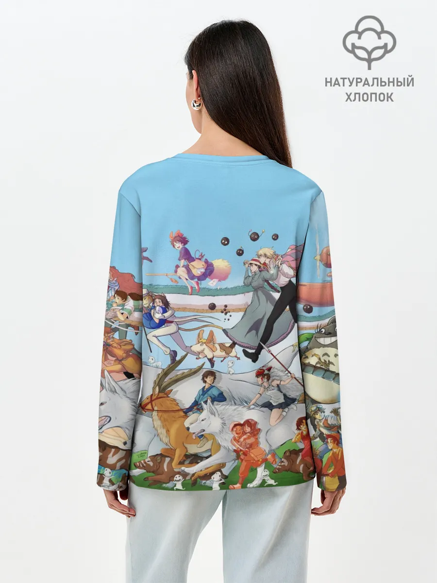 Лонгслив женский. Хлопок / Studio Ghibli