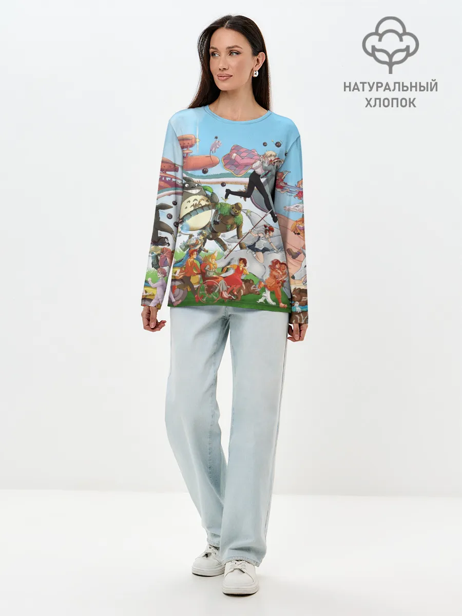 Лонгслив женский. Хлопок / Studio Ghibli