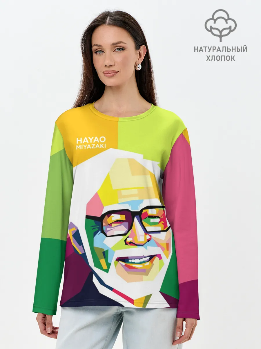 Лонгслив женский. Хлопок / P007_P004ooo2224487