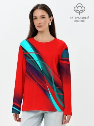Лонгслив женский. Хлопок / GEOMETRY STRIPES