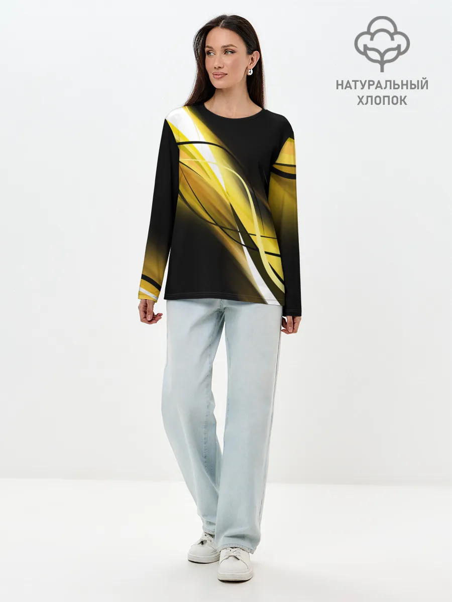 Лонгслив женский. Хлопок / GEOMETRY STRIPES