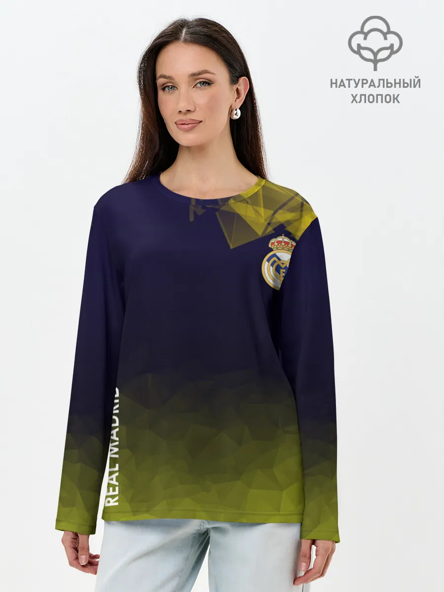 Лонгслив женский. Хлопок / Real Madrid