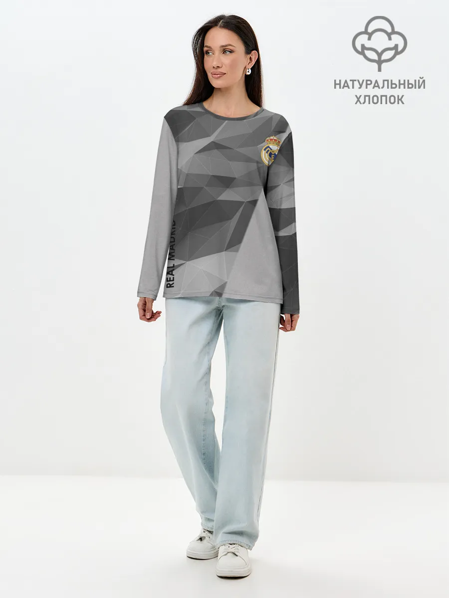 Лонгслив женский. Хлопок / Real Madrid