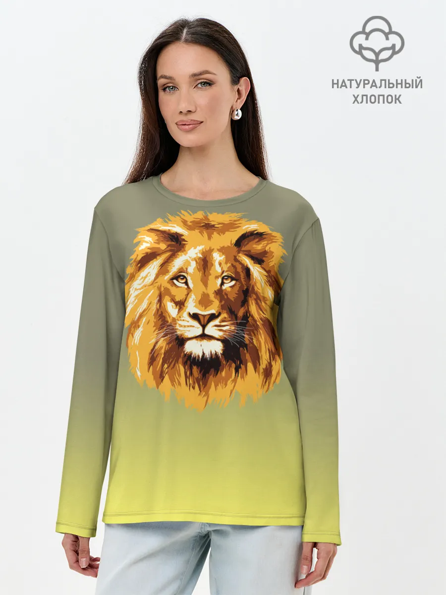 Лонгслив женский. Хлопок / Лев