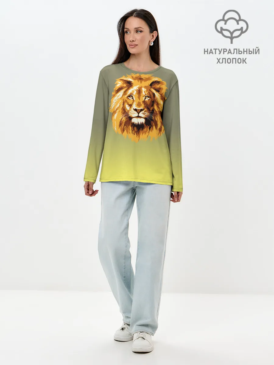 Лонгслив женский. Хлопок / Лев