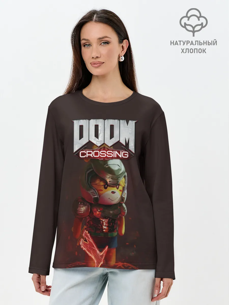 Лонгслив женский. Хлопок / Doom Crossing