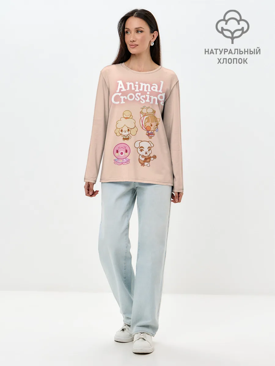Лонгслив женский. Хлопок / Animal Crossing