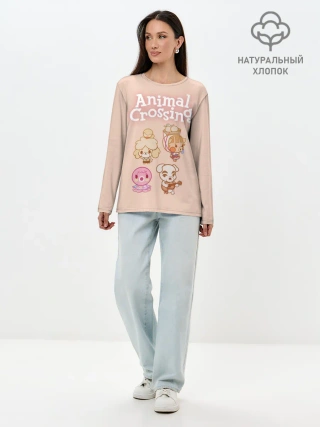 Лонгслив женский. Хлопок / Animal Crossing