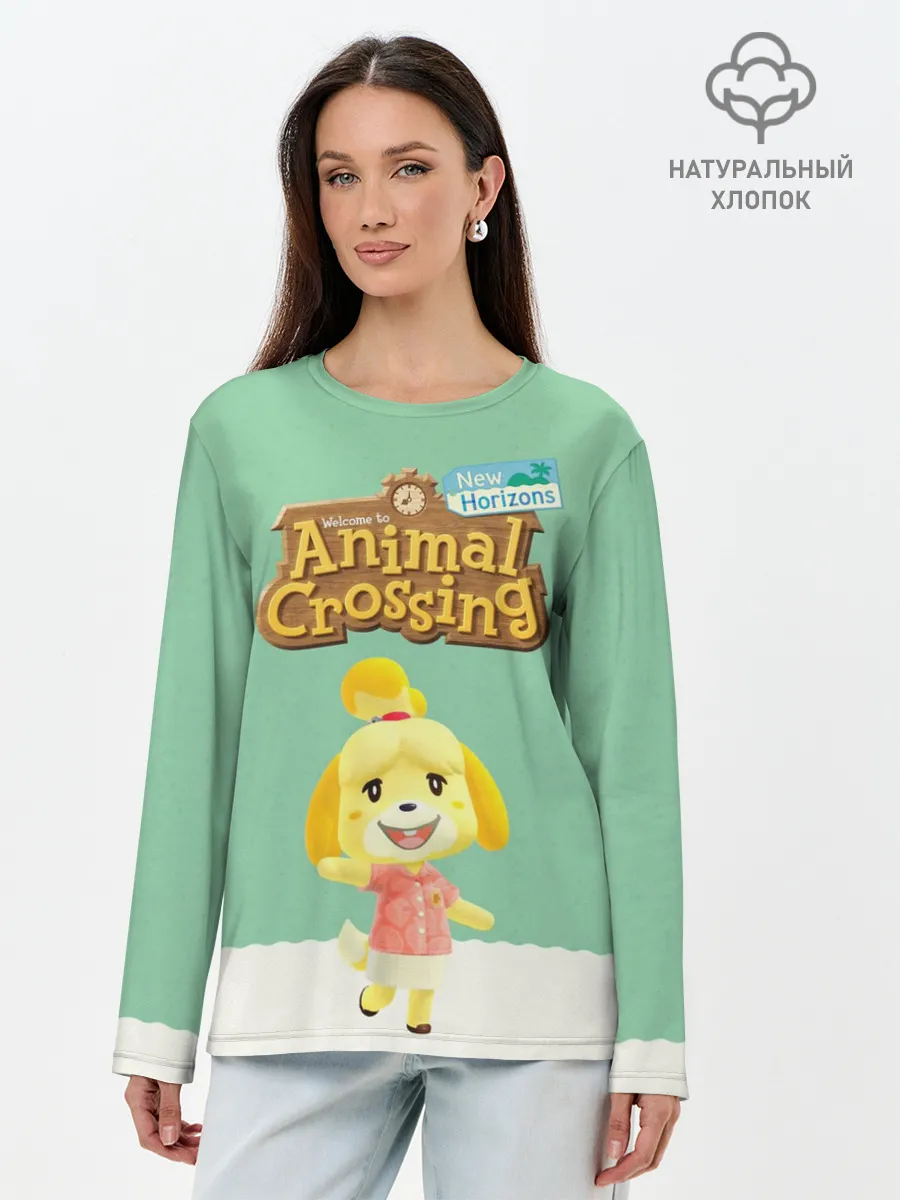 Лонгслив женский. Хлопок / Animal Crossing
