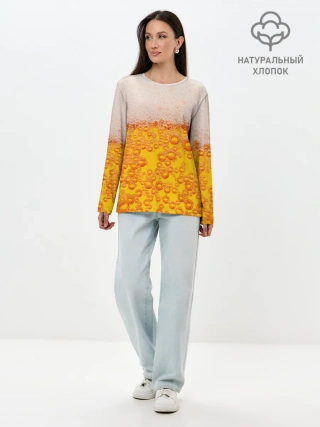 Лонгслив женский. Хлопок / ПИВО с пеной