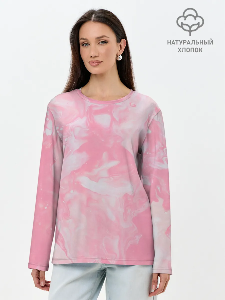Лонгслив женский. Хлопок / Розовая Богемия