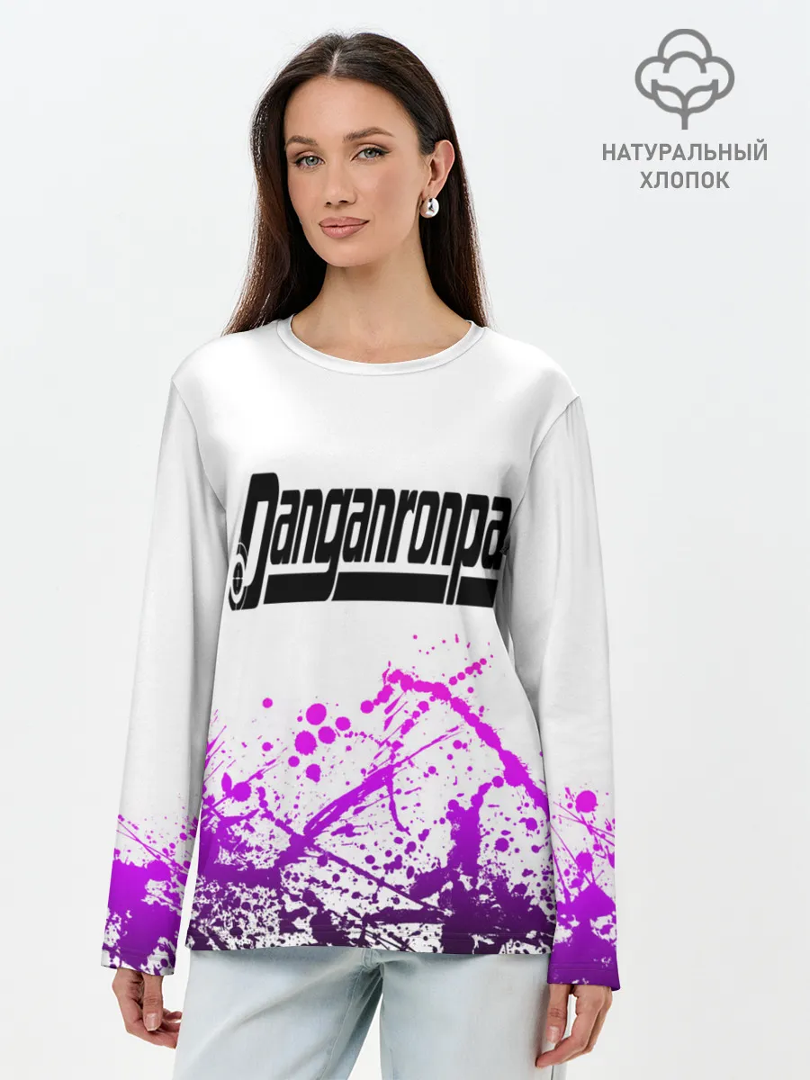 Лонгслив женский. Хлопок / Danganronpa purple