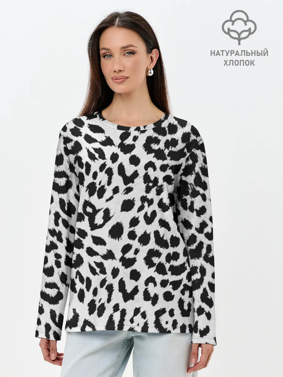 Лонгслив женский. Хлопок / ЯГУАР ТЕКСТУРА