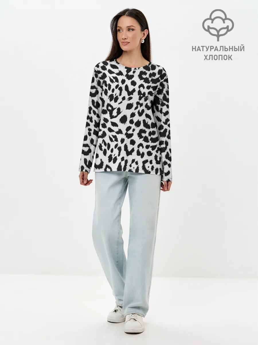 Лонгслив женский. Хлопок / ЯГУАР ТЕКСТУРА