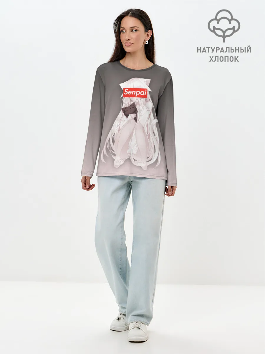 Лонгслив женский. Хлопок / Senpai