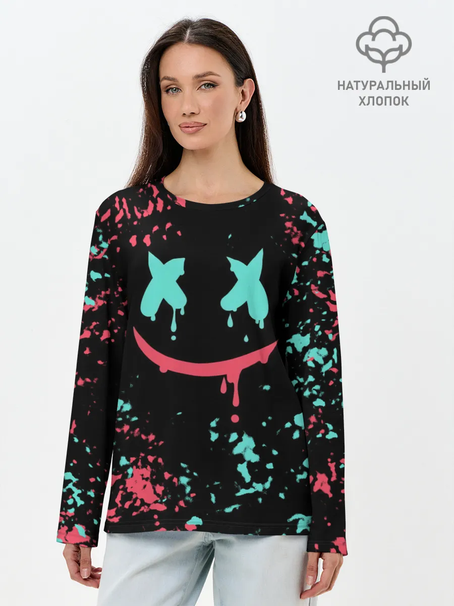 Лонгслив женский. Хлопок / Marshmello