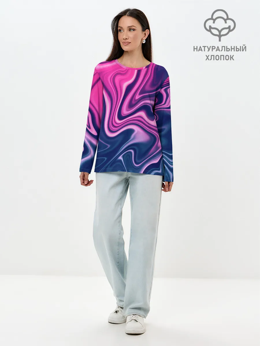 Лонгслив женский. Хлопок / Abstraction