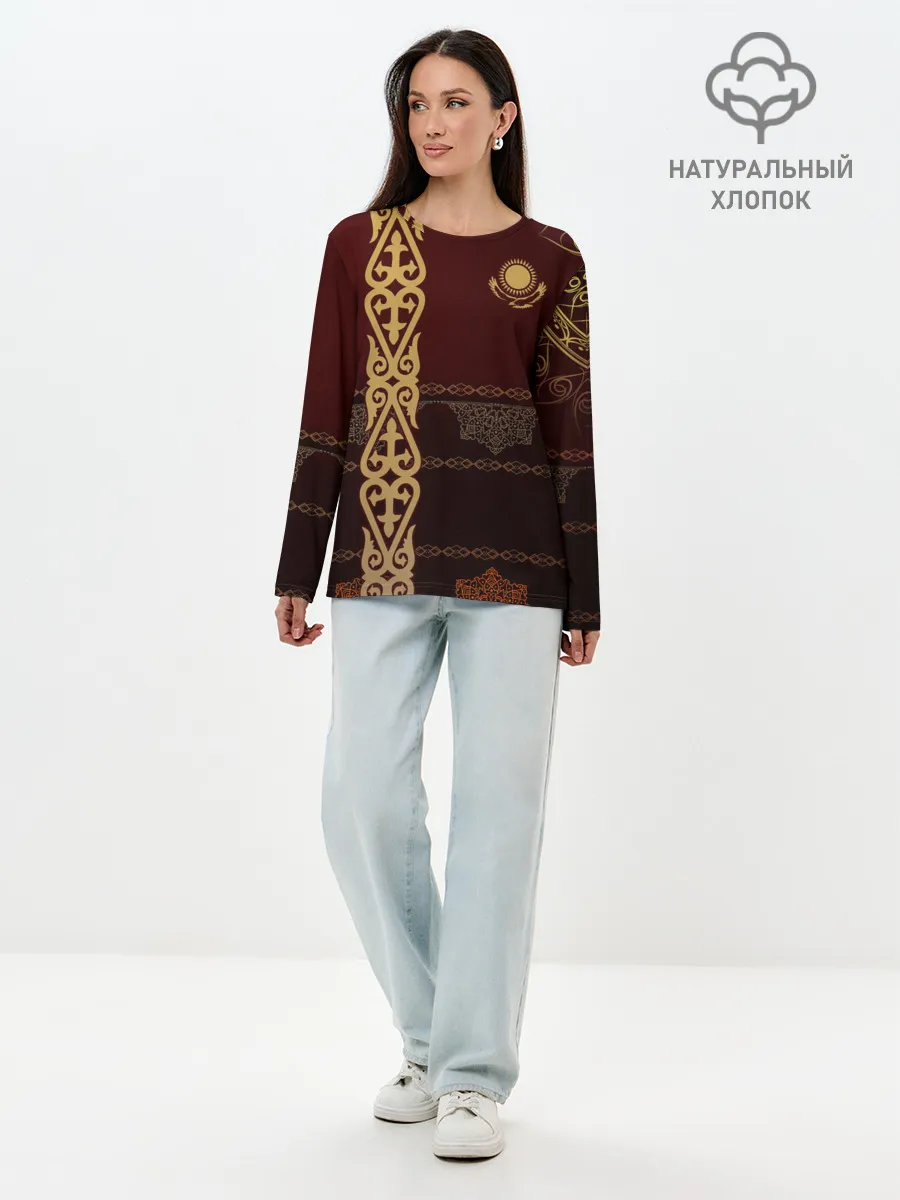 Лонгслив женский. Хлопок / Форма Казахстан