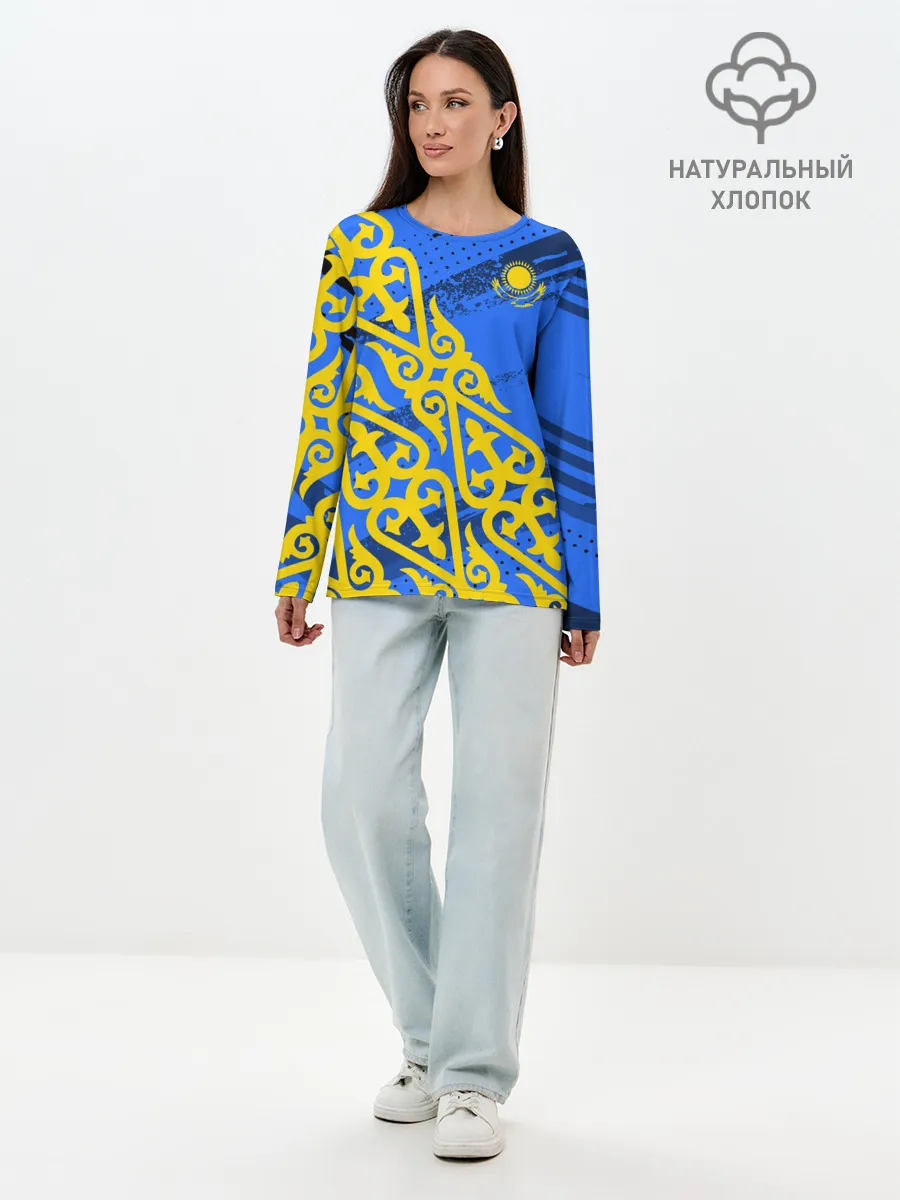 Лонгслив женский. Хлопок / Форма Казахстан
