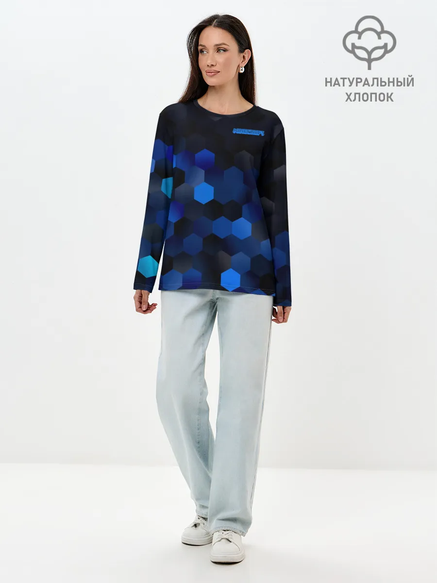 Лонгслив женский. Хлопок / Minecraft