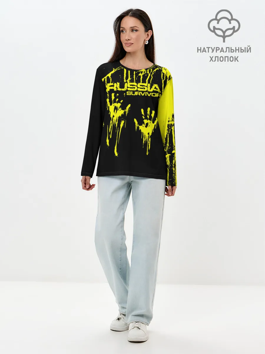 Лонгслив женский. Хлопок / Russia survivor