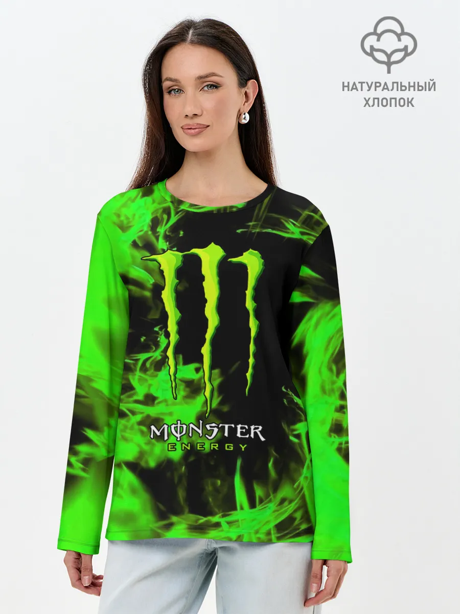 Лонгслив женский. Хлопок / MONSTER ENERGY