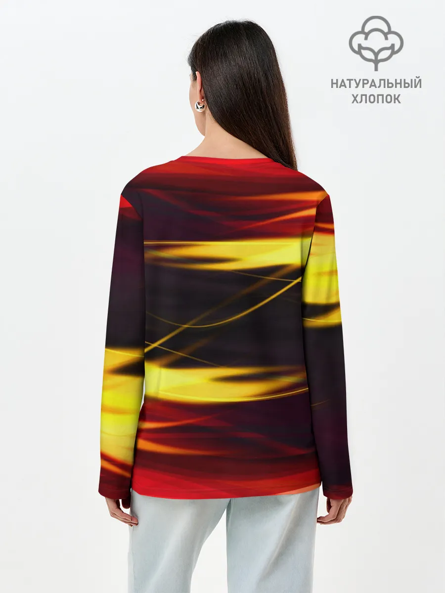 Лонгслив женский. Хлопок / Языки Пламени