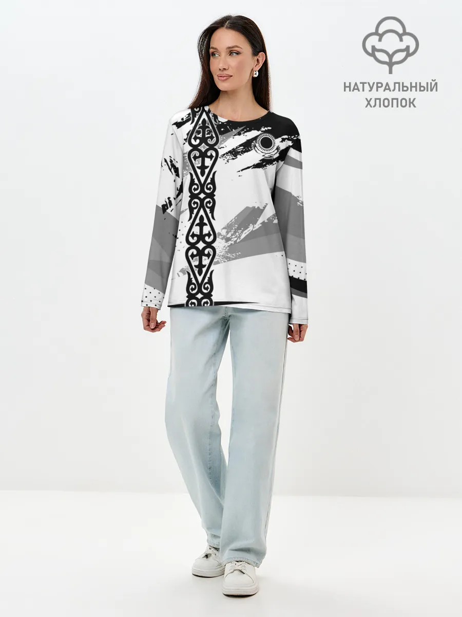 Лонгслив женский. Хлопок / Форма Казахстан